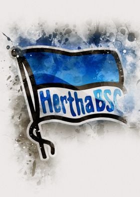 Hertha BSC Flag Watercolor