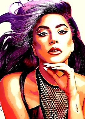 Lady Gaga Pop Art Portrait