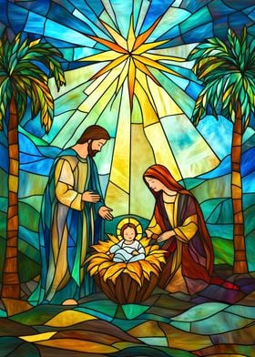 Nativity Stained Glass