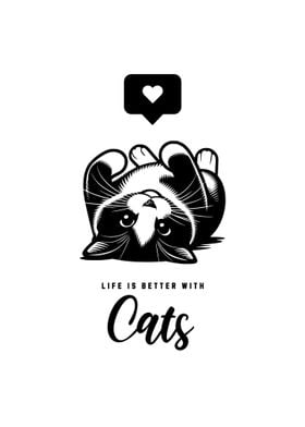 Life is Better with Cats Illustration