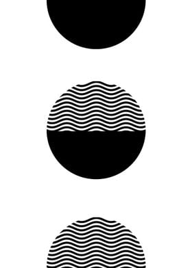 Abstract Black and White Circles