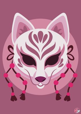 Kitsune Mask Illustration