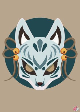 Kitsune Mask Illustration