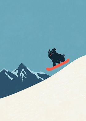 Snowboard Pug Minimalist