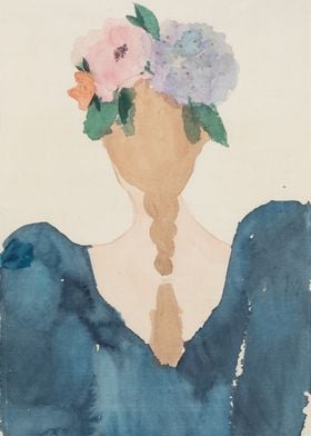 Woman with Flowers in Hair