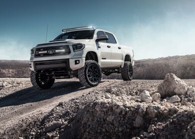 White Pickup Truck Off-Road