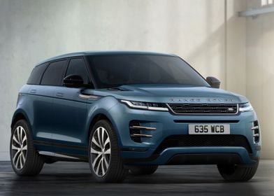 Blue Range Rover Evoque