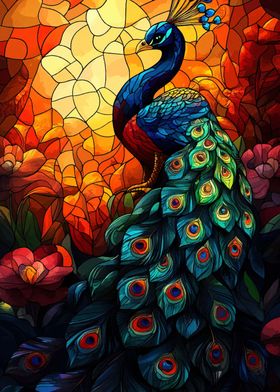 Peacock Stained Glass