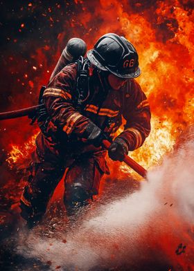 Firefighter in Action