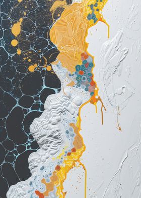 Abstract Art with Yellow and Blue