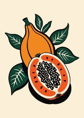 Papaya Fruit Illustration