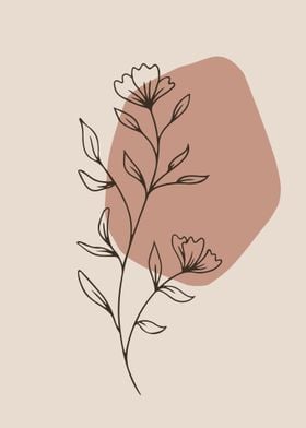 Minimalist Floral Line Art Poster