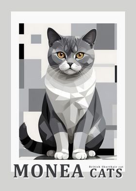 Abstract British Shorthair Cat Portrait