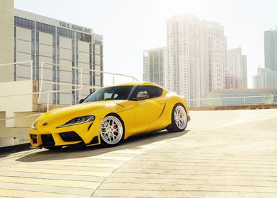 Yellow Toyota Supra