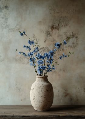 Blue Flowers in Vase