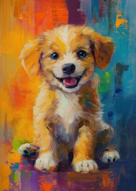 Smiling Puppy Painting