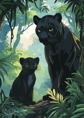 Black Panther and Cub