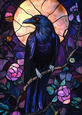 Raven Stained Glass