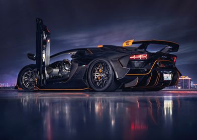 Black Lamborghini Aventador