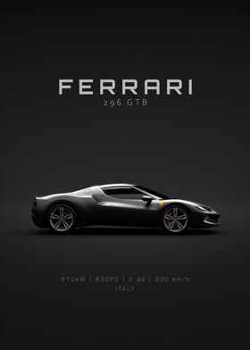 Black Ferrari 296 GTB - Specs