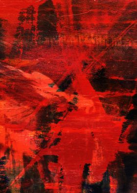 Abstract Red and Black Painting