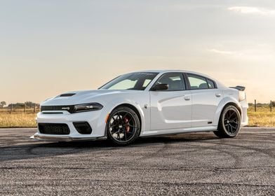 White Dodge Charger SRT