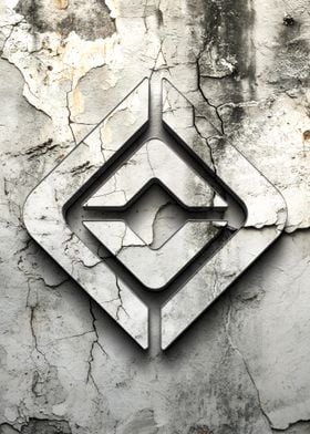 Abstract Symbol on Cracked Wall