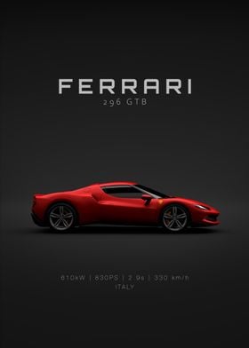 2021 Ferrari 296 GTB - Red - Specs