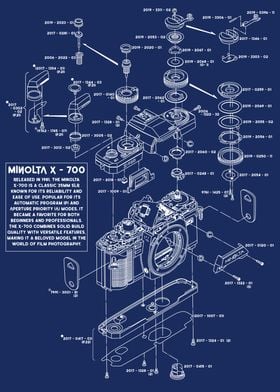 Minolta X-700 Camera Blueprint