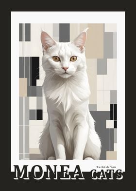 Abstract Turkish Van Cat Portrait