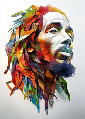 Bob Marley Paper Art