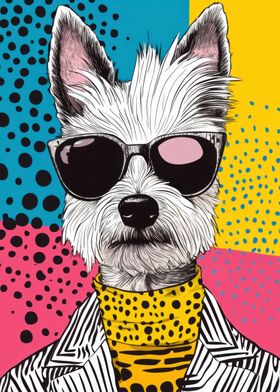 Cool Westie Dog Pop Art