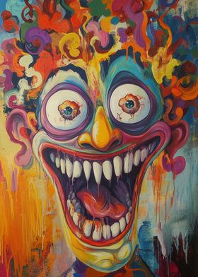 Crazy Clown Painting