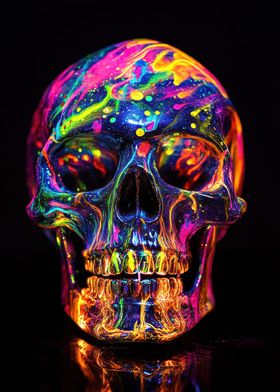 Neon Skull Art