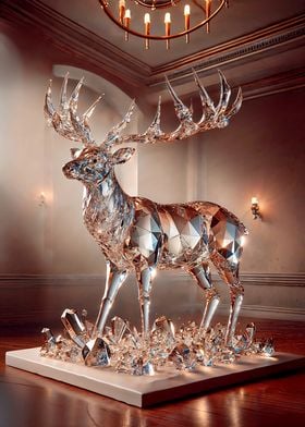 Crystal Deer Sculpture