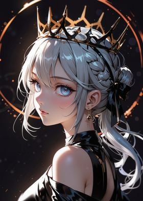 Anime Girl with Crown