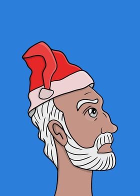 Santa Claus looking up