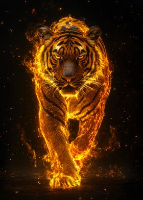 Majestic  Tiger in Flames 