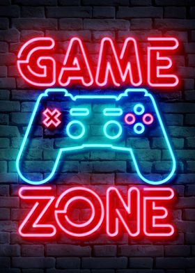 Neon Game Zone Sign