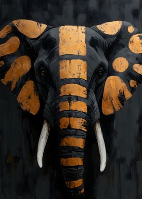 Gold & Black Elephant Painting