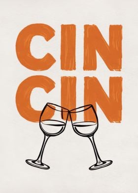 Cin Cin Wine Toast Minimalist