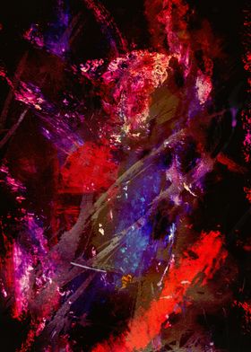 Abstract Red and Purple Painting