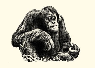 Orangutan Pencil Drawing