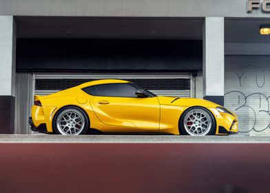 Yellow Toyota Supra