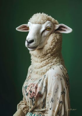 Portrait of a Sheep in a Dress