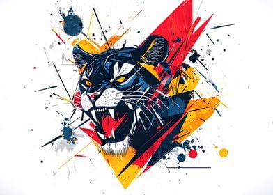 Angry Tiger Abstract Art