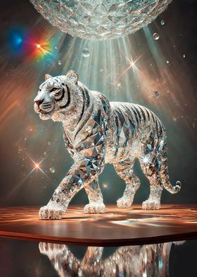 Crystal Tiger Sculpture