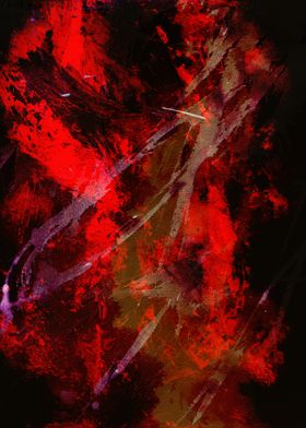 Abstract Red and Black Painting