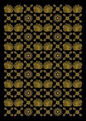 Batik Jambi Gold Floral Pattern