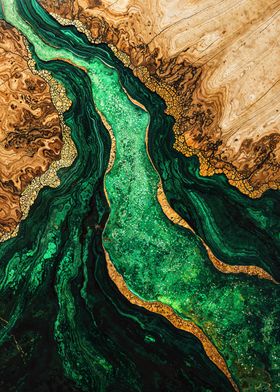 Emerald River Wood Art